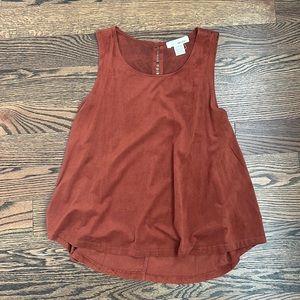 Burnt Orange Fake Suede Shirt